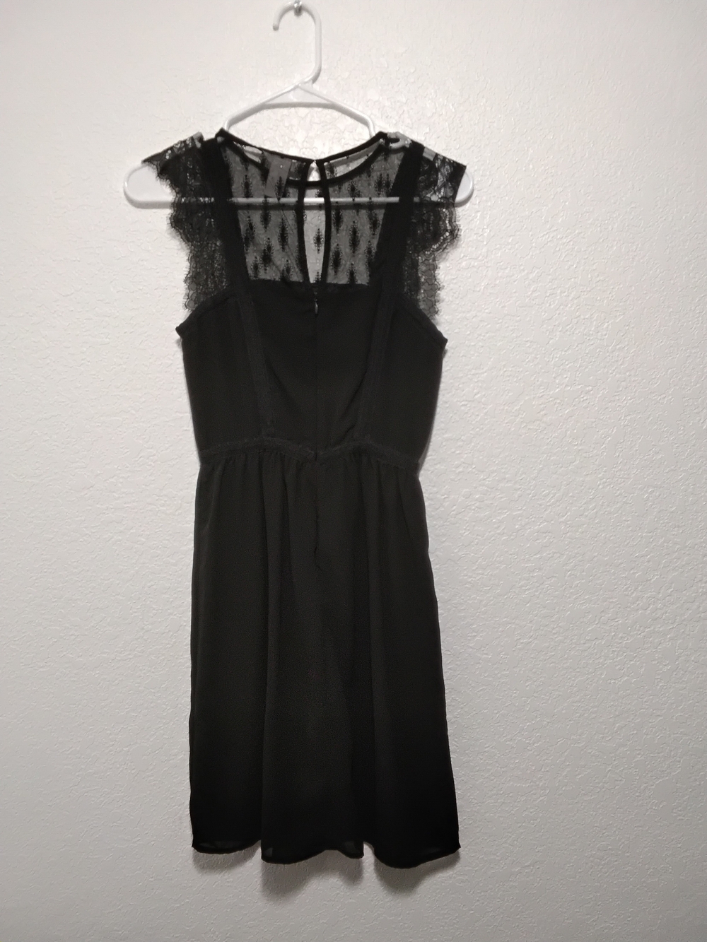H&M Black Lace Yoke Midi Dress Size 2 - Picture 3 of 9